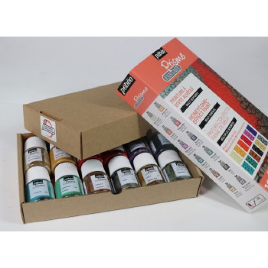 Pebeo Fantasy Prisme 12 X 20ml Paint Set Honeycomb Effect Craft Artist 757431